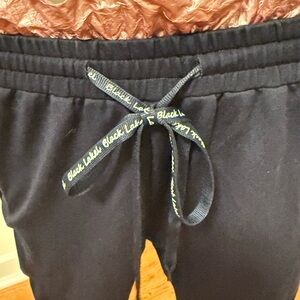 Duoyi Navy Joggers w/ Pink Accent Strip &‎ Ruffle at Waist